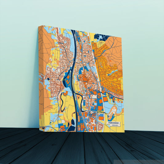 Forchheim Germany Colorful City Map Canvas Print