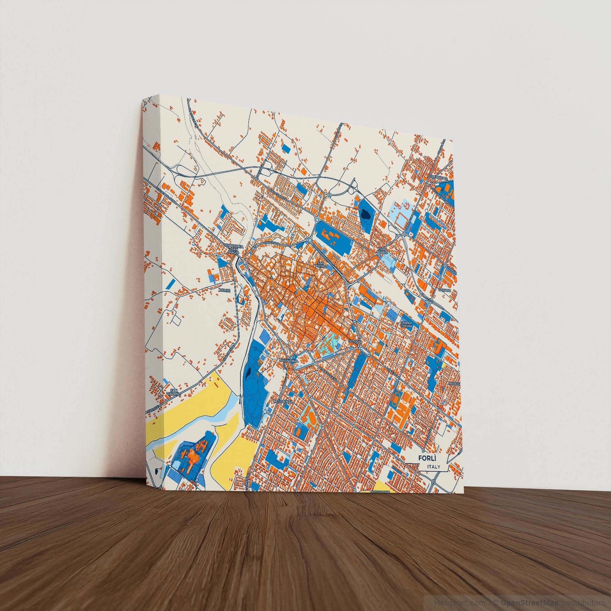 Forlì Italy Colorful City Map Canvas Print