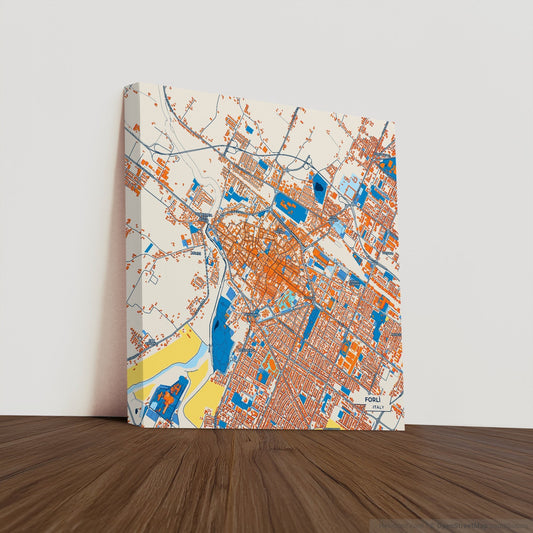 Forlì Italy Colorful City Map Canvas Print