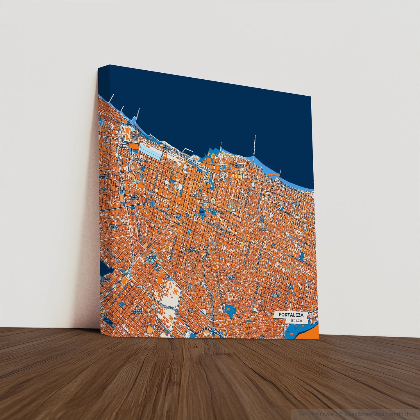 Fortaleza Brazil Colorful City Map Canvas Print