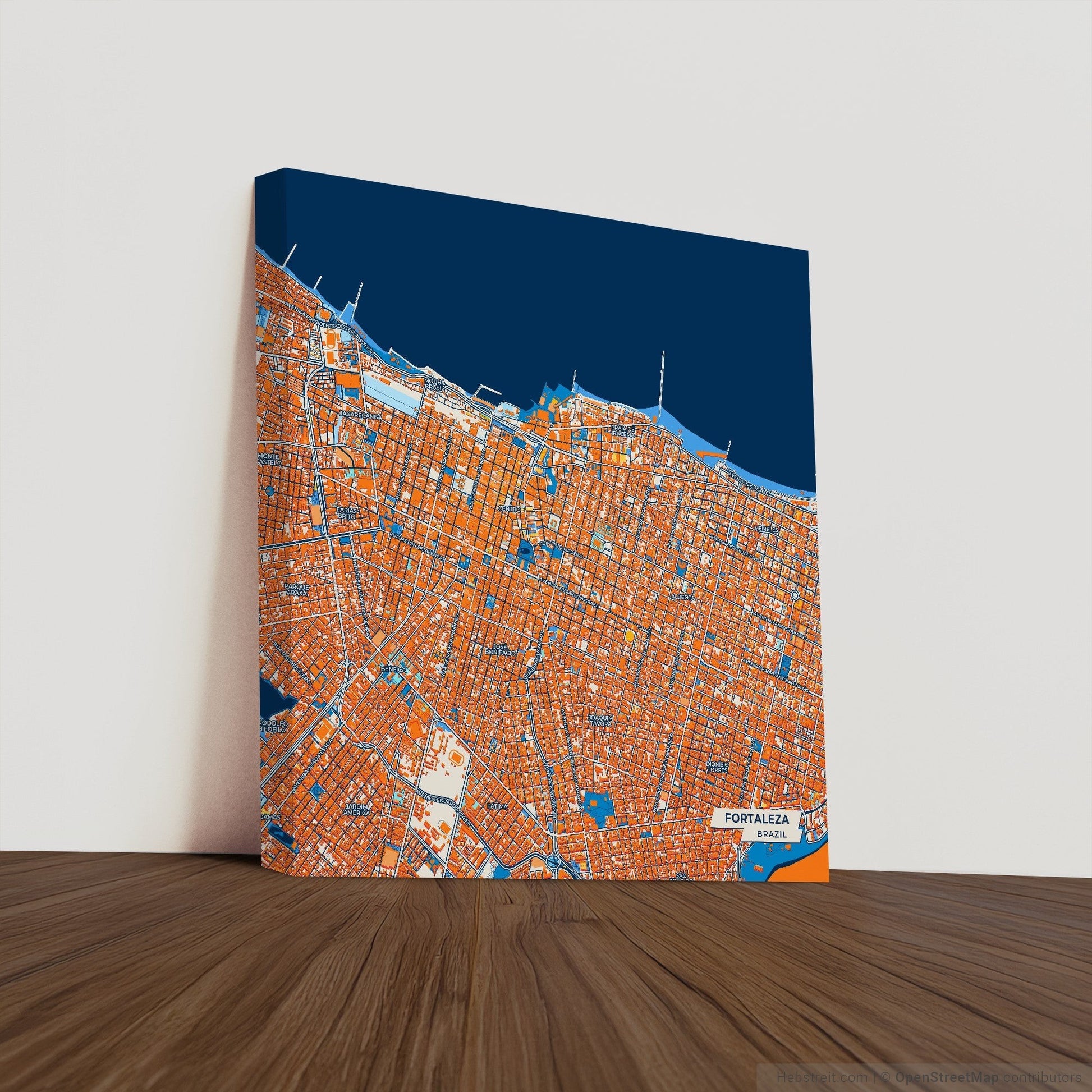 Fortaleza Brazil Colorful City Map Canvas Print
