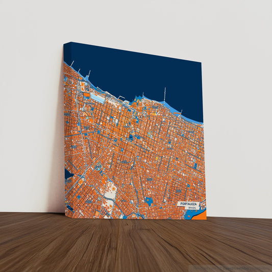 Fortaleza Brazil Colorful City Map Canvas Print