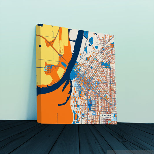 Fort Smith Arkansas Colorful City Map Canvas Print