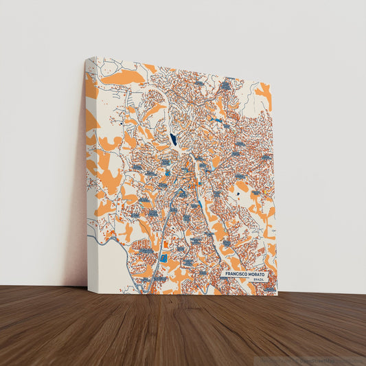 Francisco Morato Brazil Colorful City Map Canvas Print