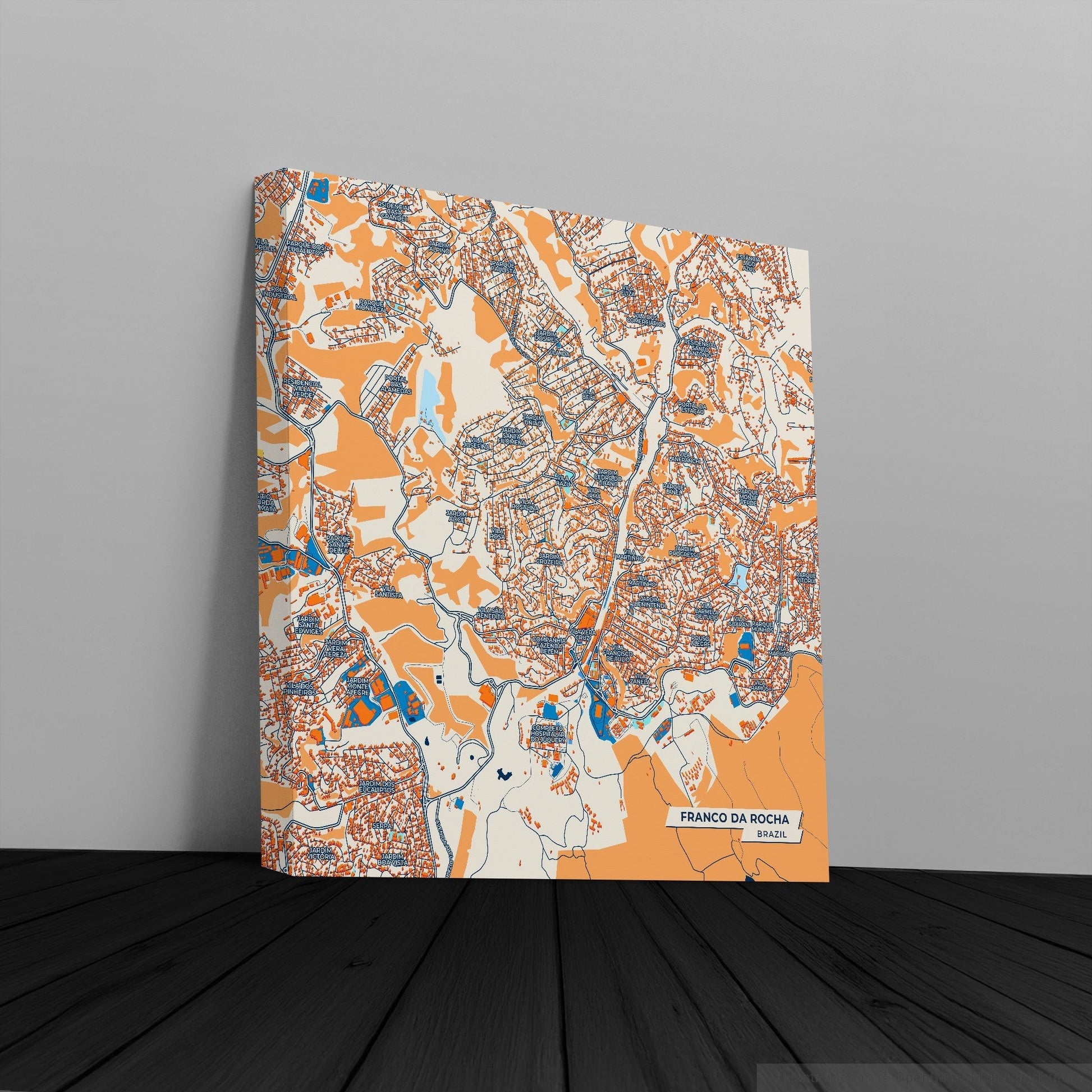 Franco Da Rocha Brazil Colorful City Map Canvas Print
