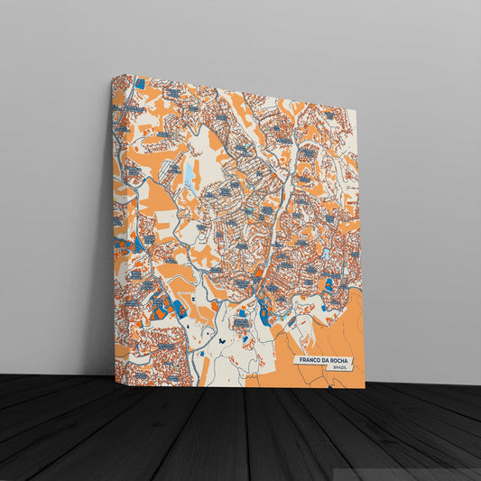Franco Da Rocha Brazil Colorful City Map Canvas Print