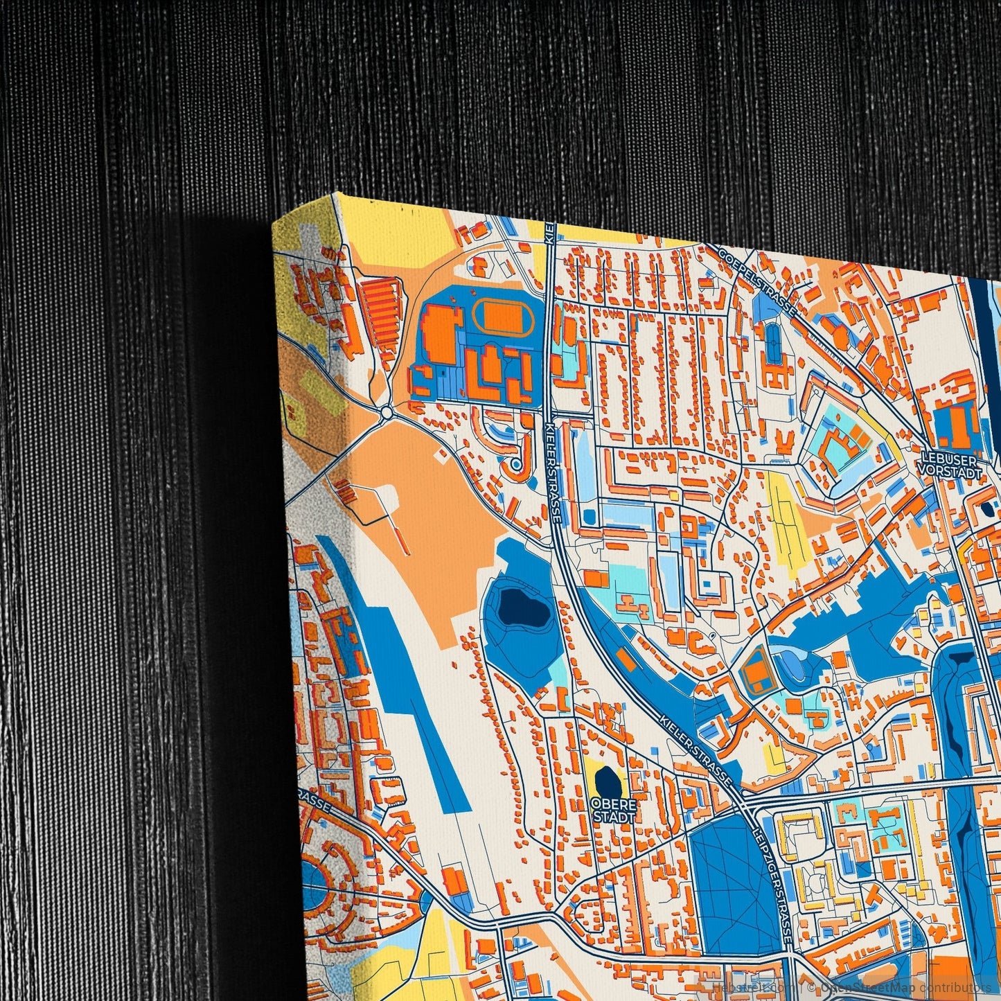 Frankfurt (Oder) Germany Colorful City Map Canvas Print Detail