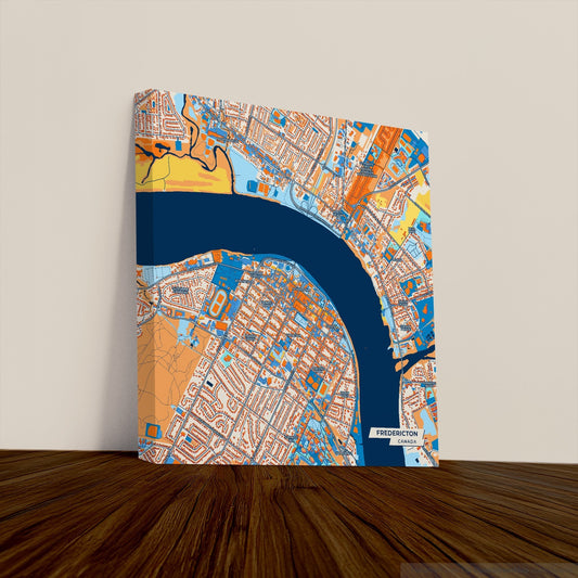 Fredericton Canada Colorful City Map Canvas Print