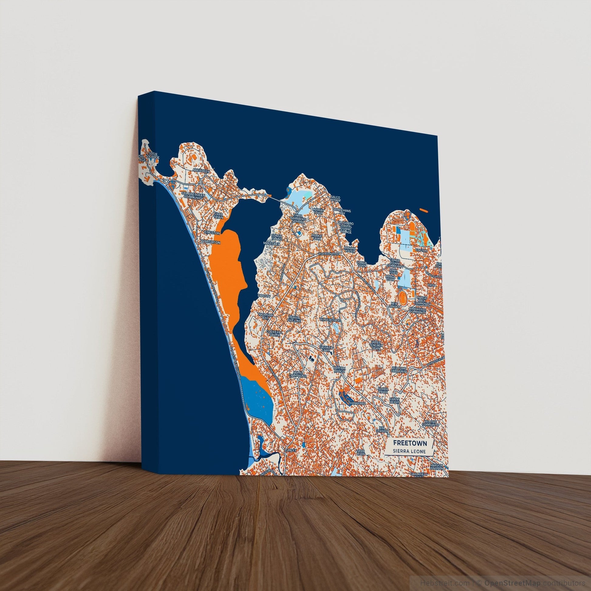 Freetown Sierra Leone Colorful City Map Canvas Print