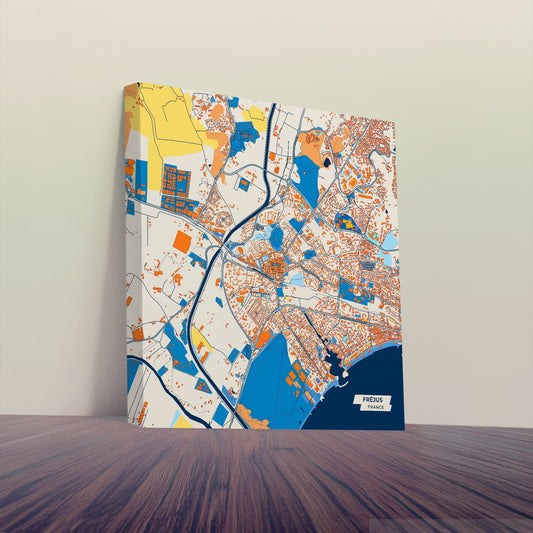 Fréjus France Colorful City Map Canvas Print