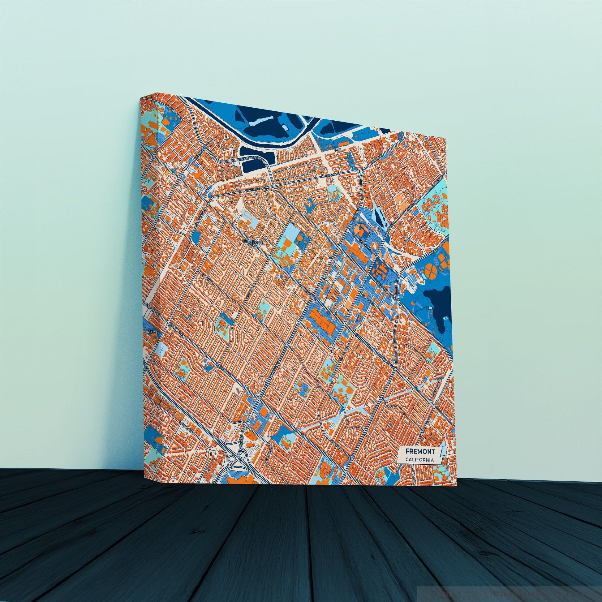Fremont California Colorful City Map Canvas Print