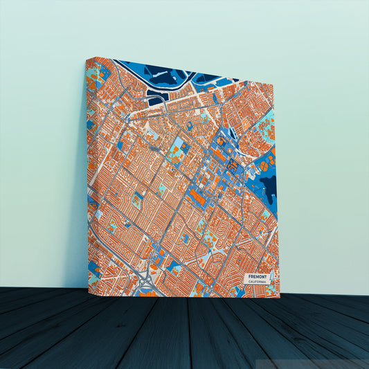 Fremont California Colorful City Map Canvas Print