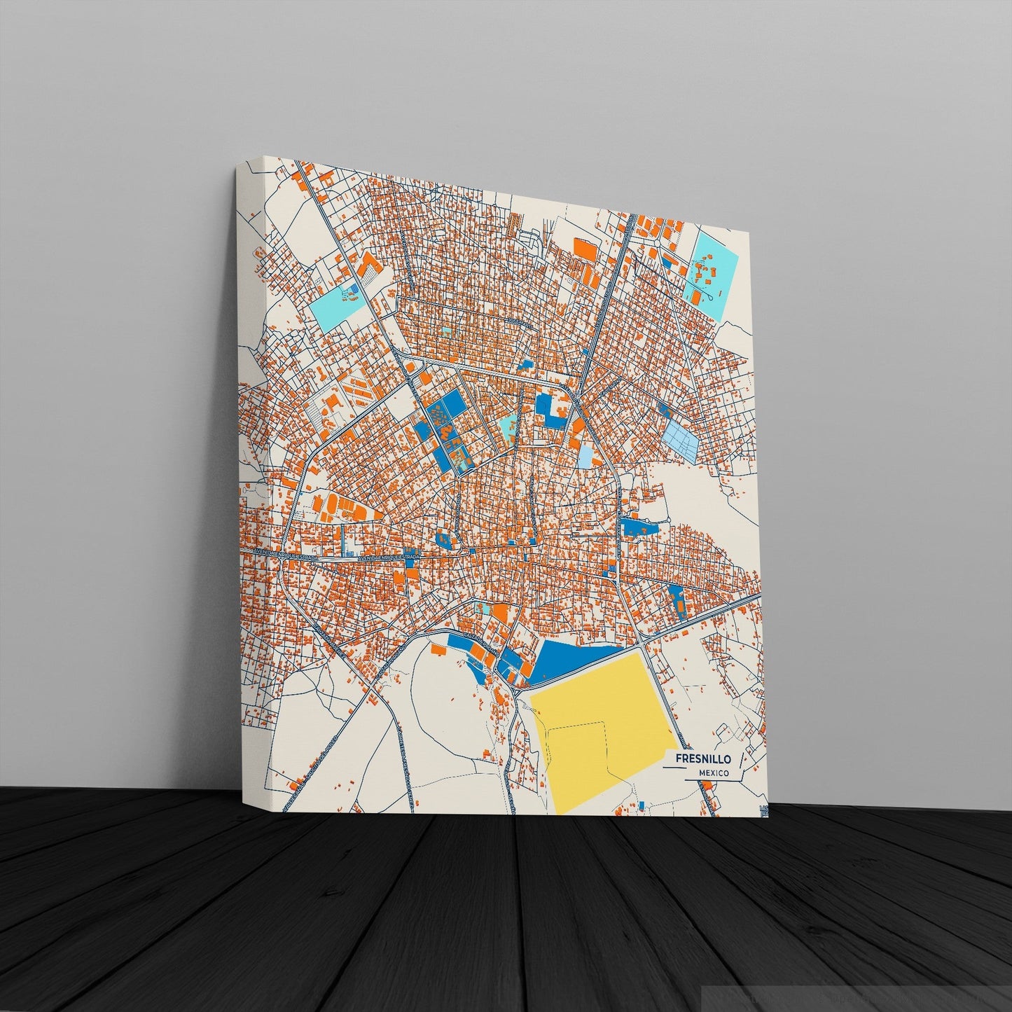 Fresnillo Mexico Colorful City Map Canvas Print