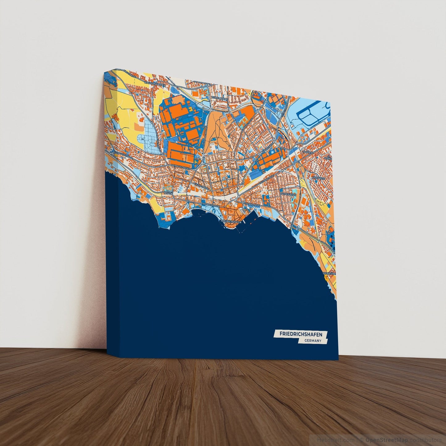 Friedrichshafen Germany Colorful City Map Canvas Print