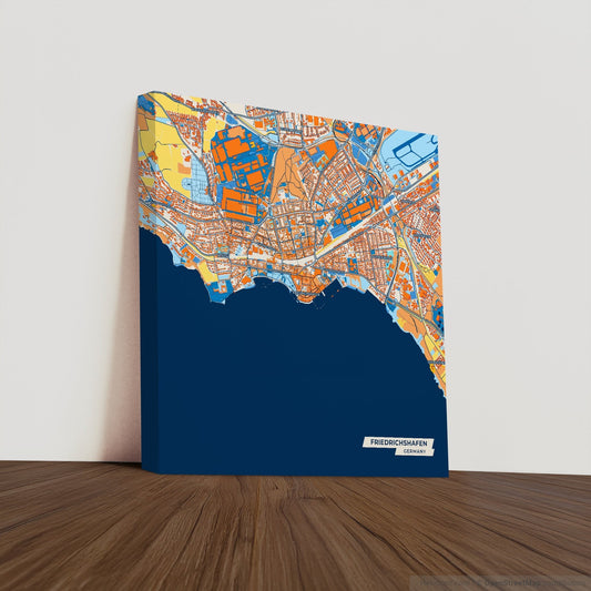 Friedrichshafen Germany Colorful City Map Canvas Print