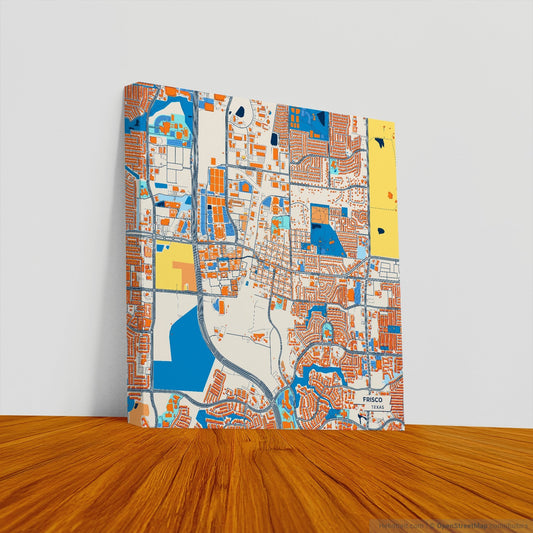Frisco Texas Colorful City Map Canvas Print