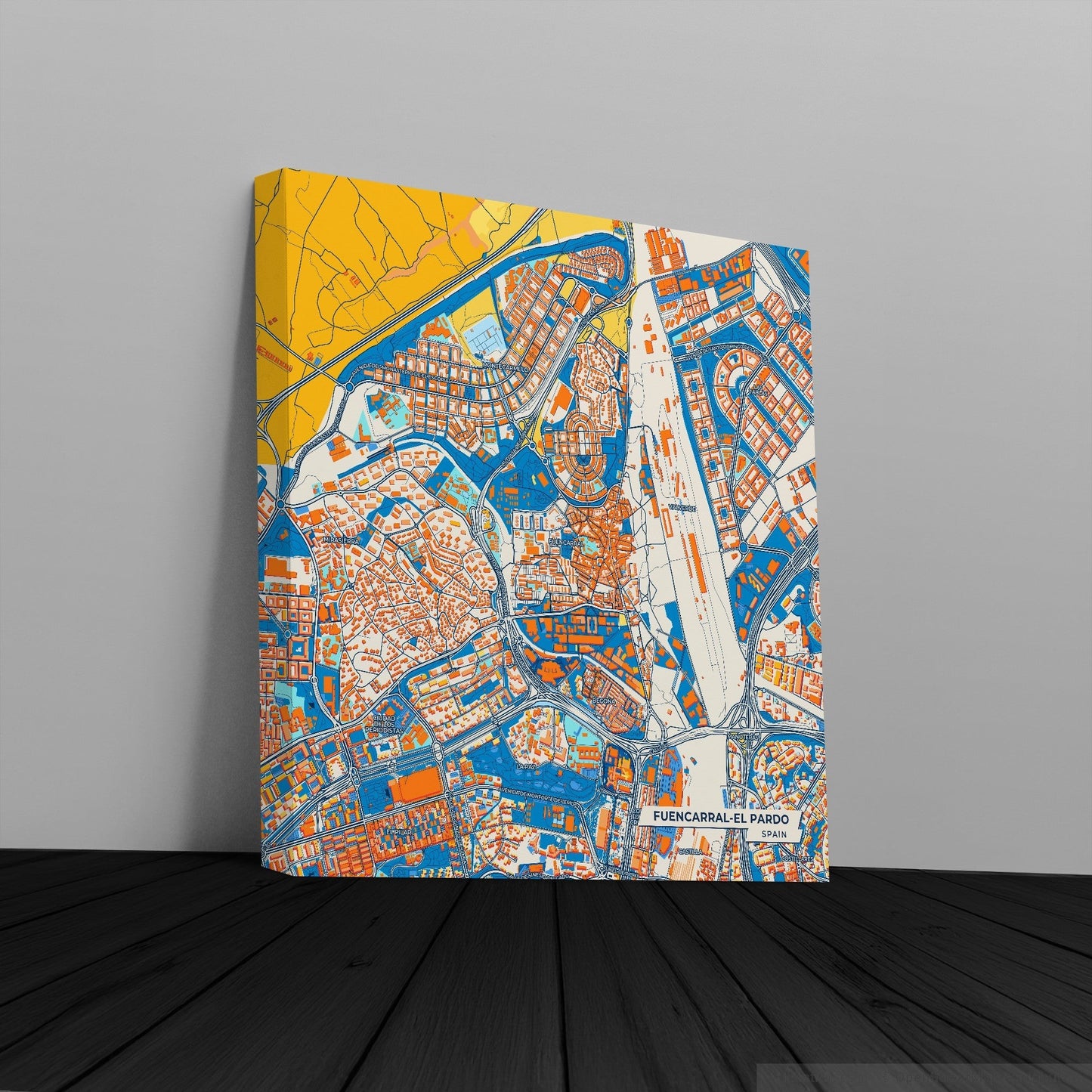 Fuencarral-El Pardo Spain Colorful City Map Canvas Print