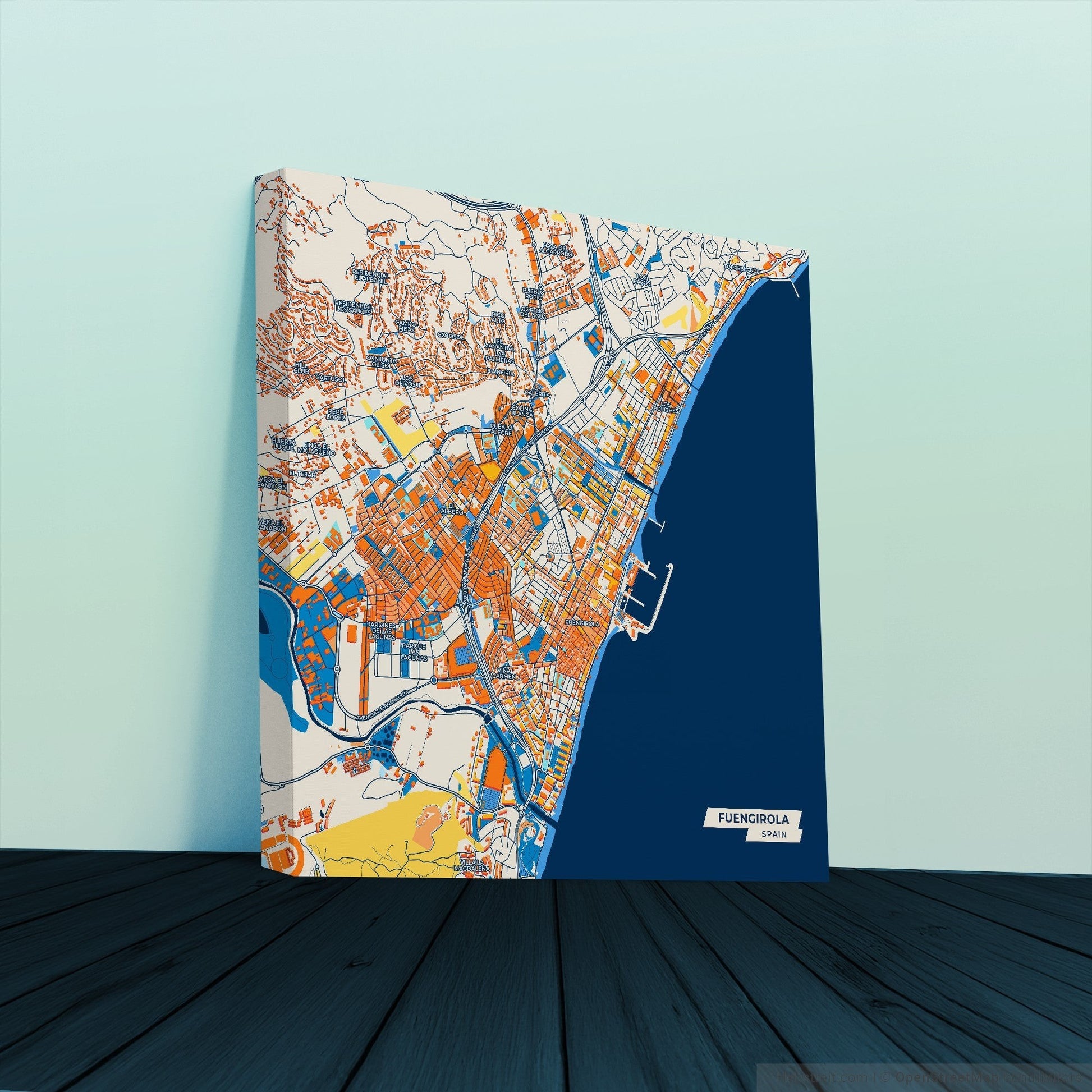 Fuengirola Spain Colorful City Map Canvas Print