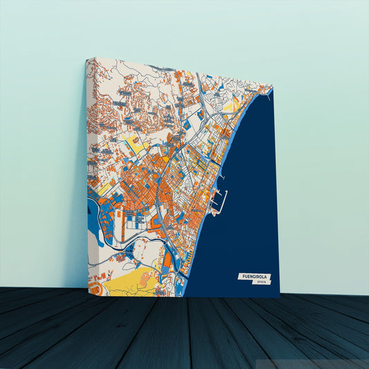 Fuengirola Spain Colorful City Map Canvas Print