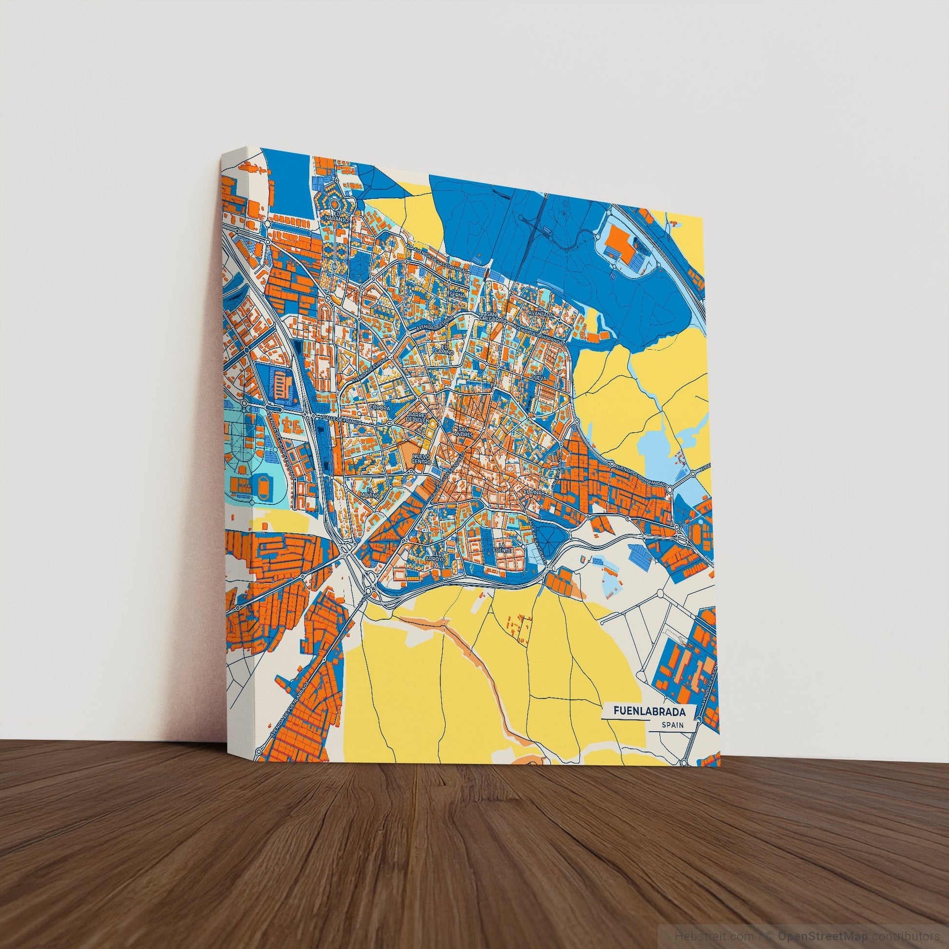Fuenlabrada Spain Colorful City Map Canvas Print
