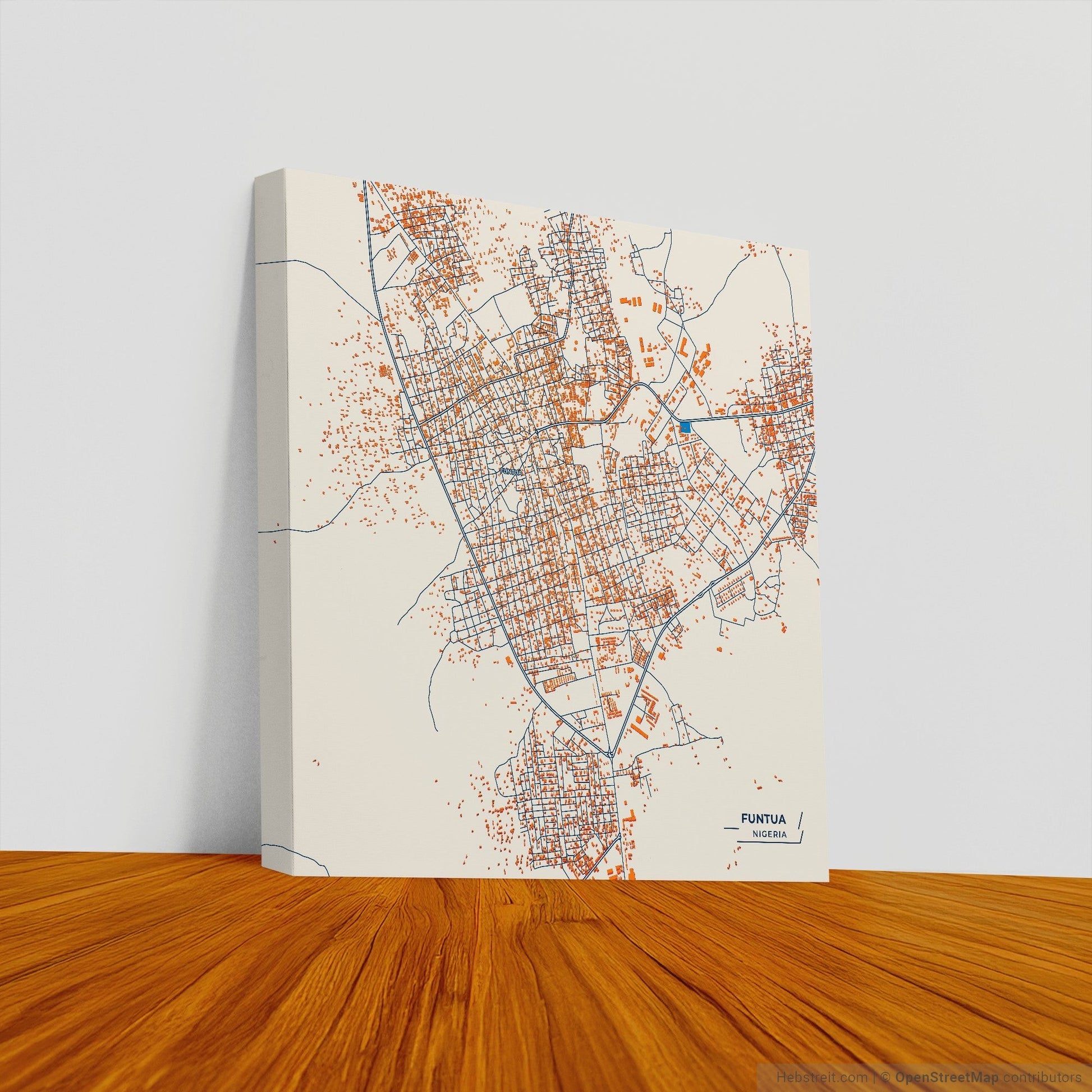 Funtua Nigeria Colorful City Map Canvas Print
