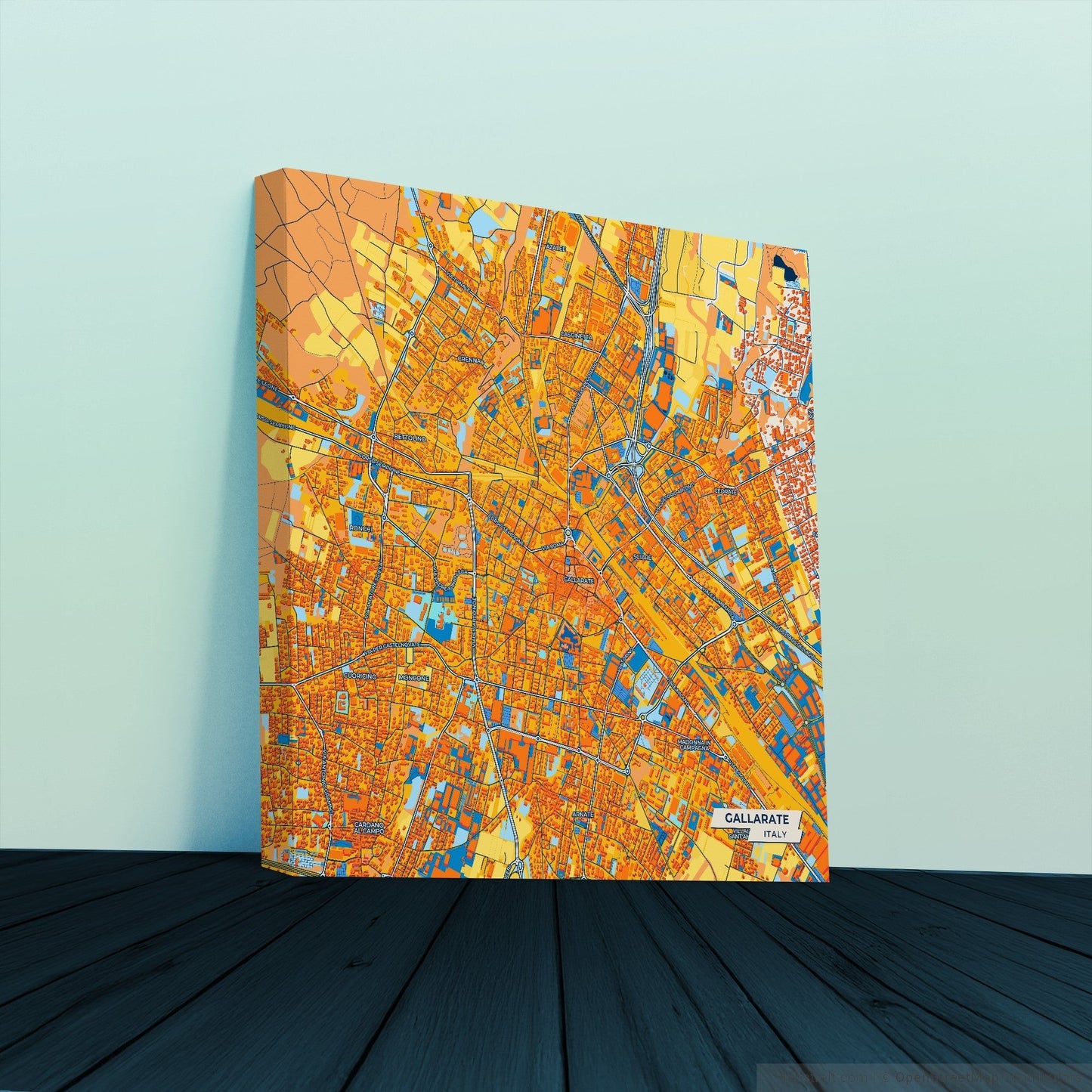 Gallarate Italy Colorful City Map Canvas Print