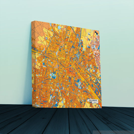 Gallarate Italy Colorful City Map Canvas Print