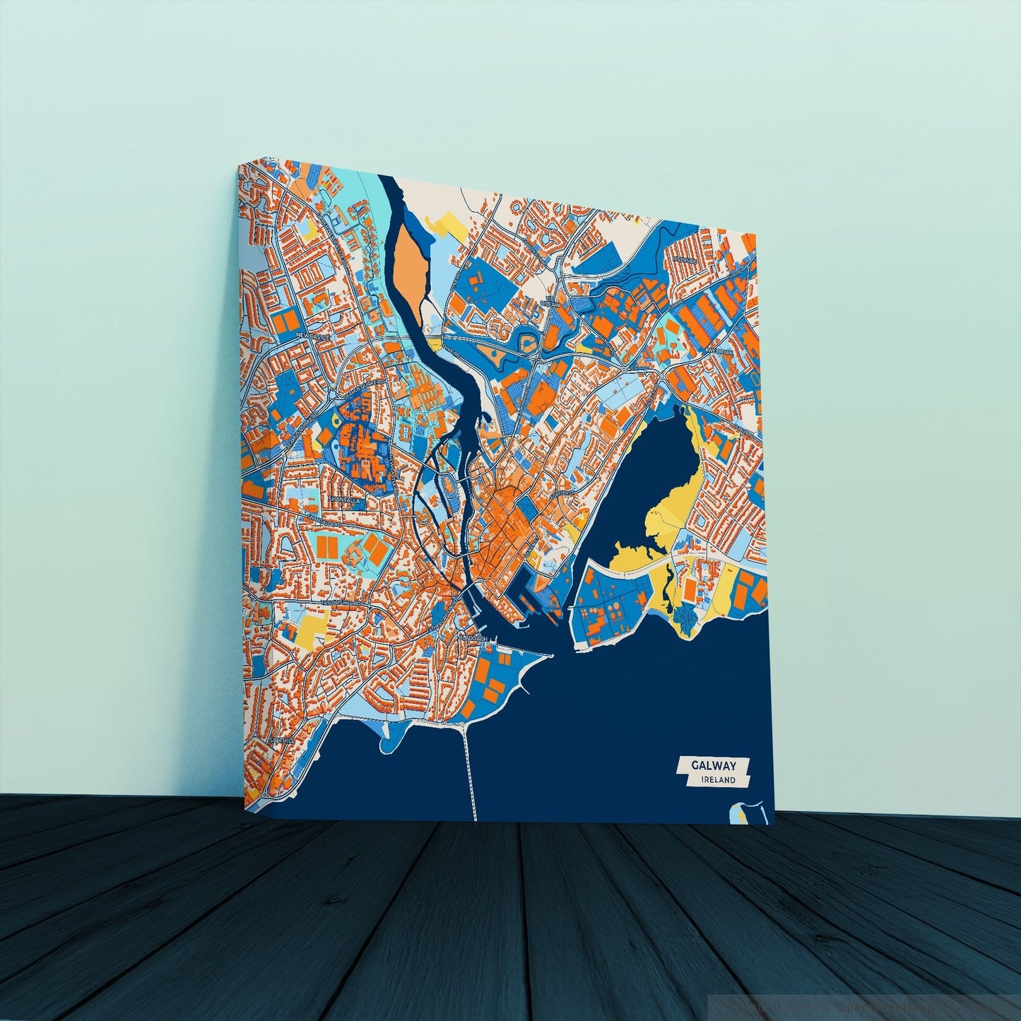 Galway Ireland Colorful City Map Canvas Print