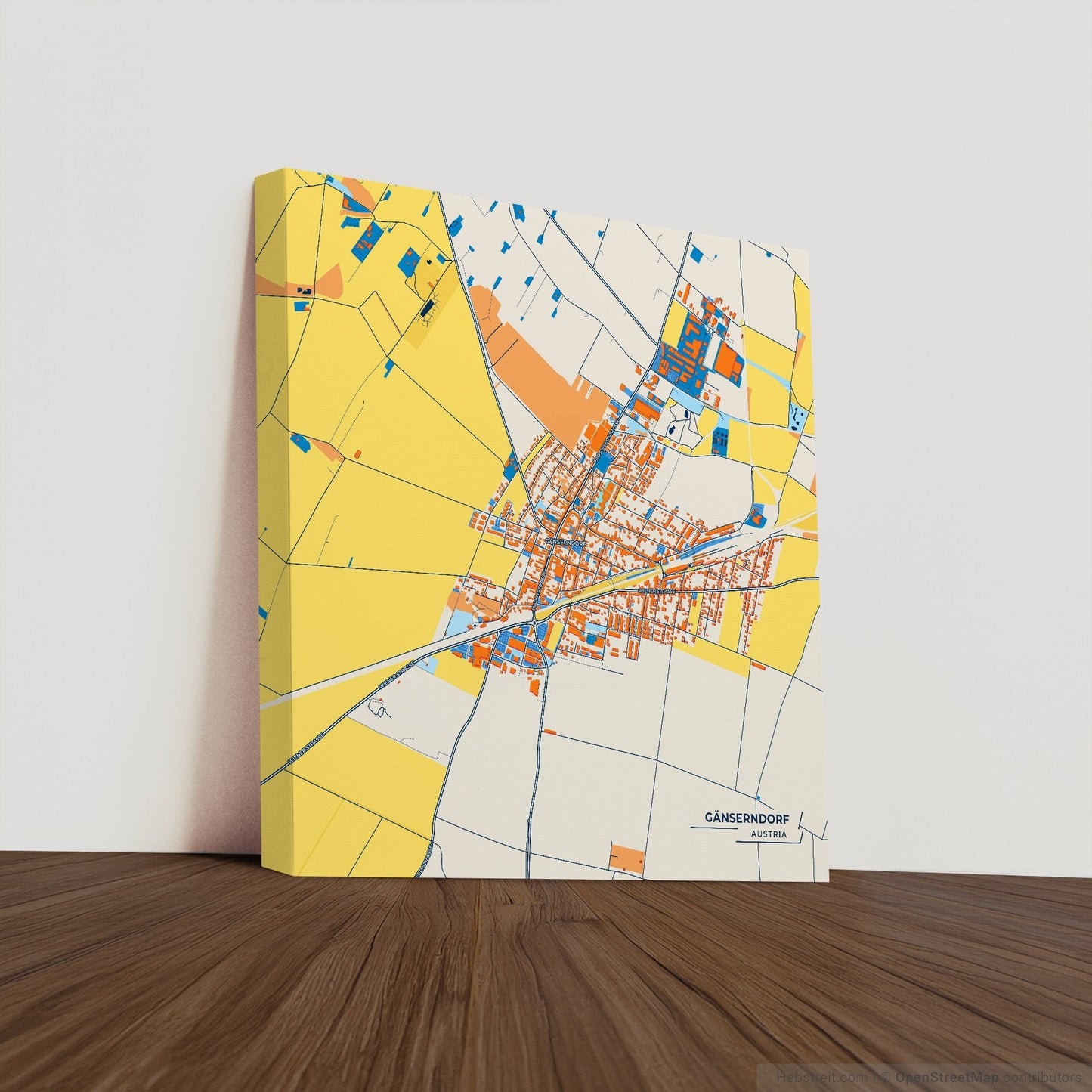 Gänserndorf Austria Colorful City Map Canvas Print
