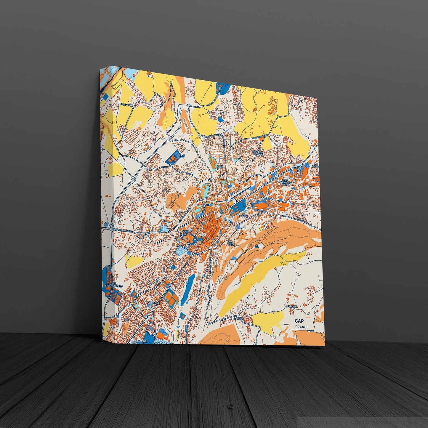 Gap France Colorful City Map Canvas Print