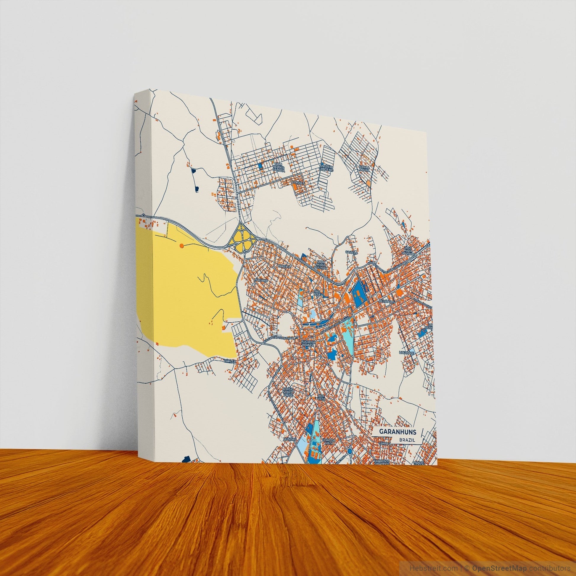 Garanhuns Brazil Colorful City Map Canvas Print