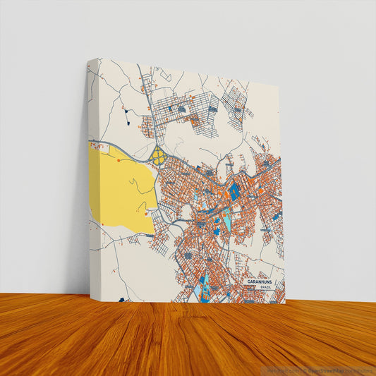 Garanhuns Brazil Colorful City Map Canvas Print