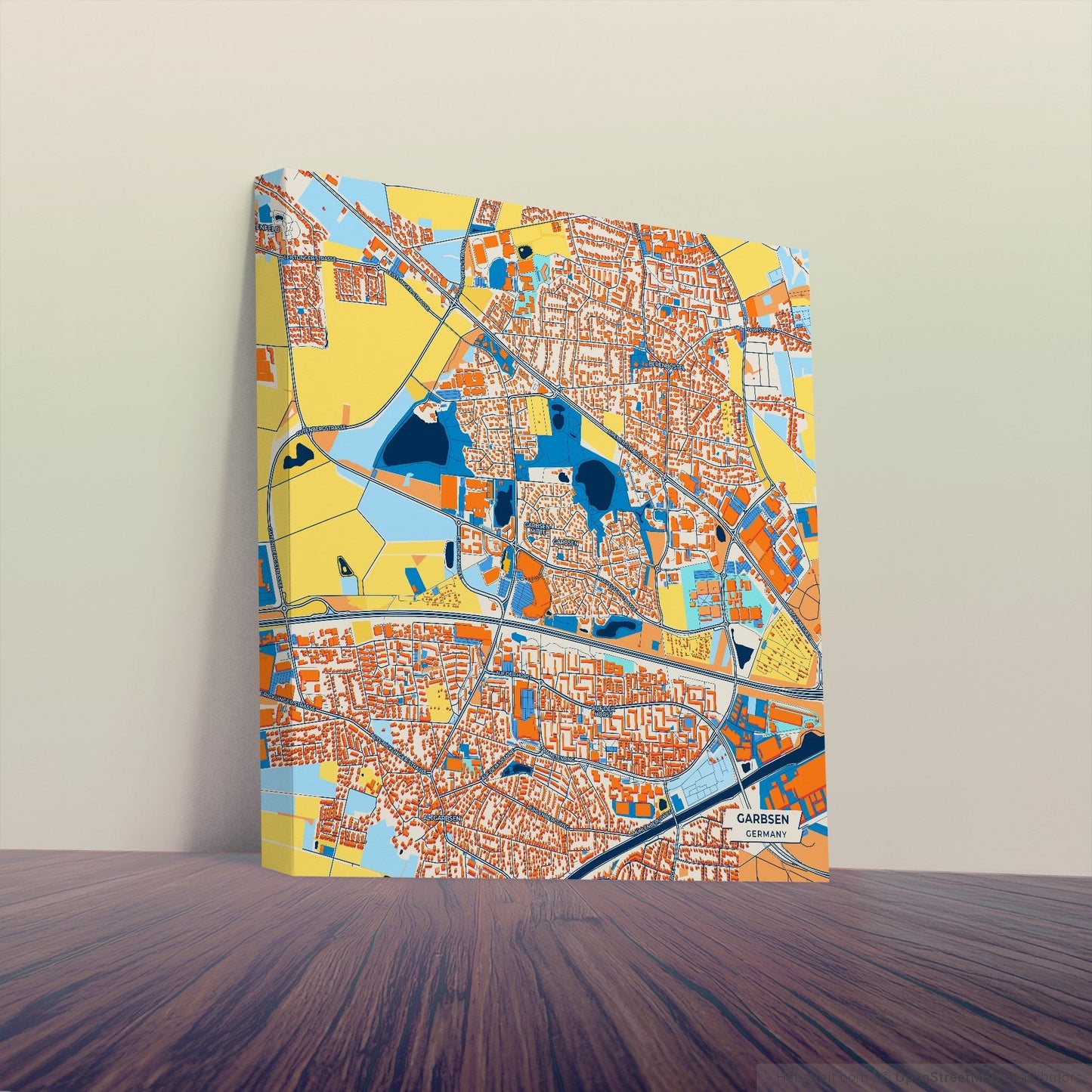 Garbsen Germany Colorful City Map Canvas Print