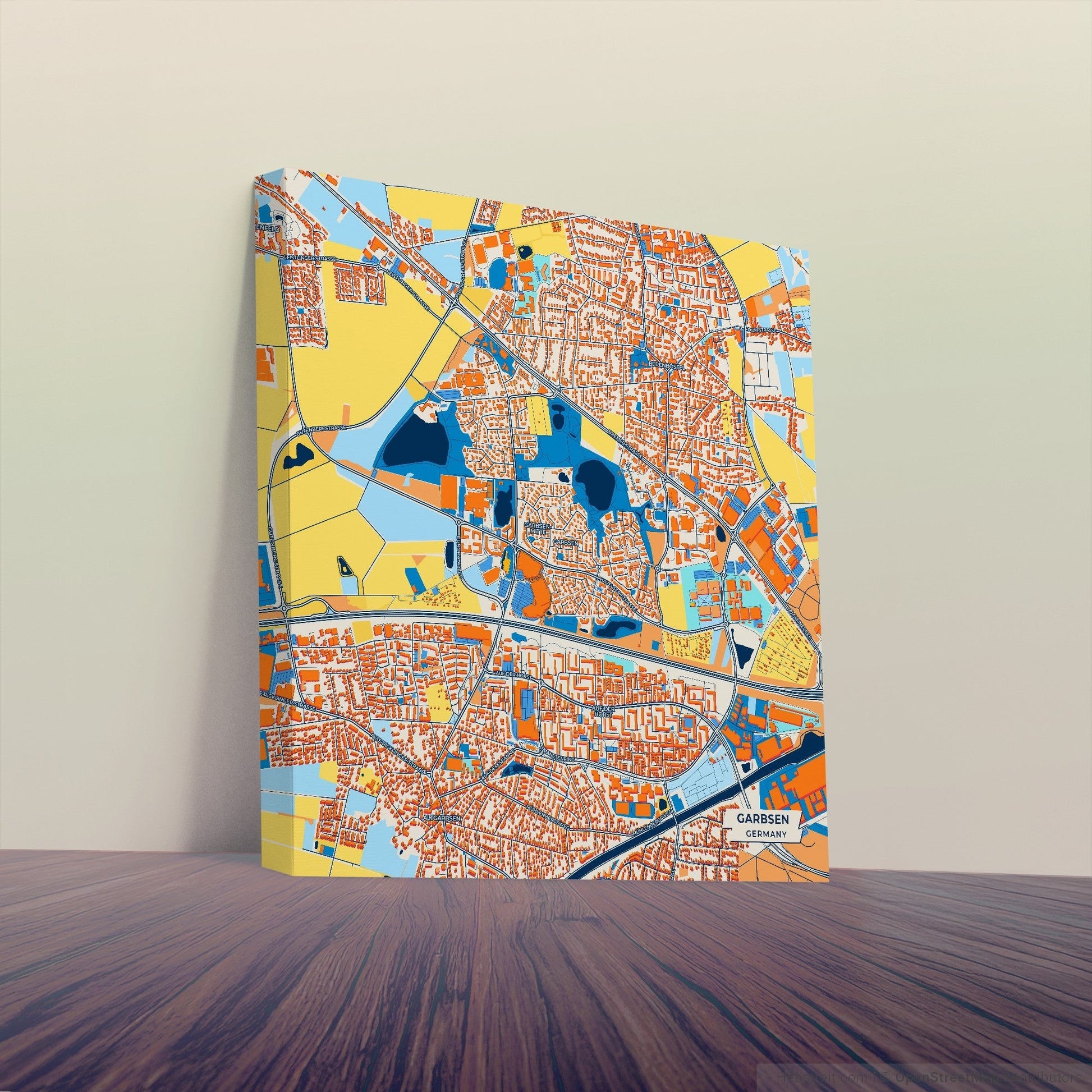 Garbsen Germany Colorful City Map Canvas Print
