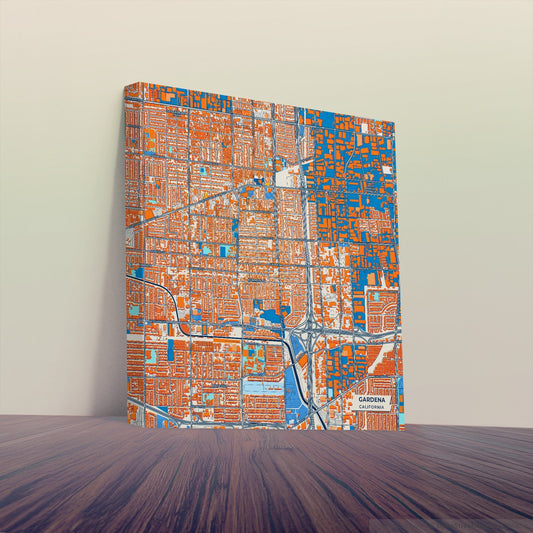 Gardena California Colorful City Map Canvas Print