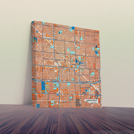 Garden Grove California Colorful City Map Canvas Print