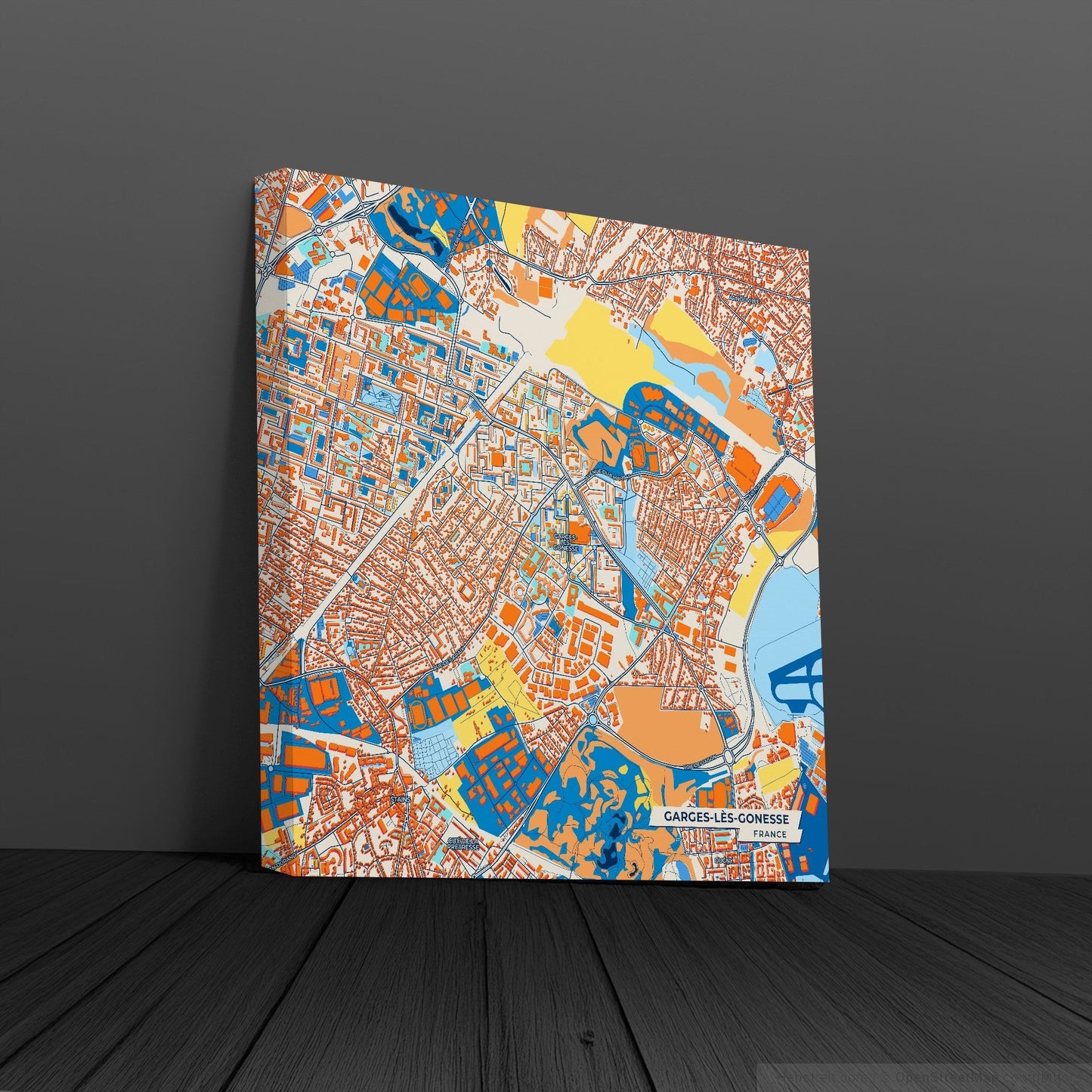 Garges-Lès-Gonesse France Colorful City Map Canvas Print