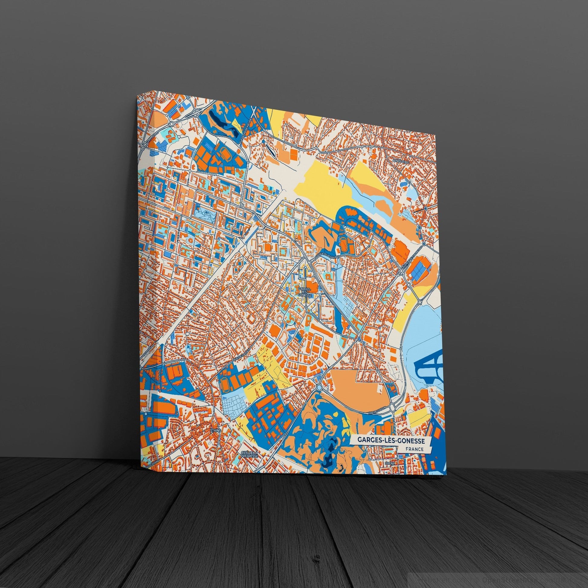 Garges-Lès-Gonesse France Colorful City Map Canvas Print