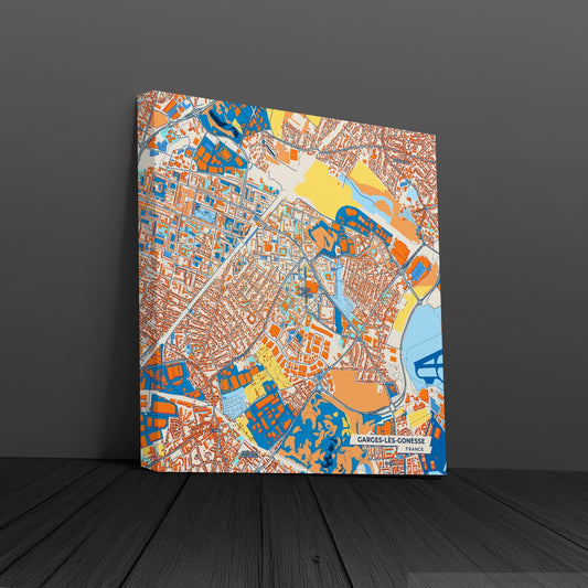 Garges-Lès-Gonesse France Colorful City Map Canvas Print