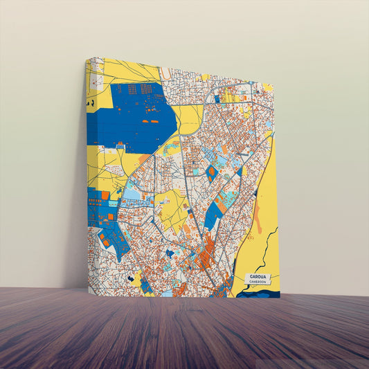 Garoua Cameroon Colorful City Map Canvas Print
