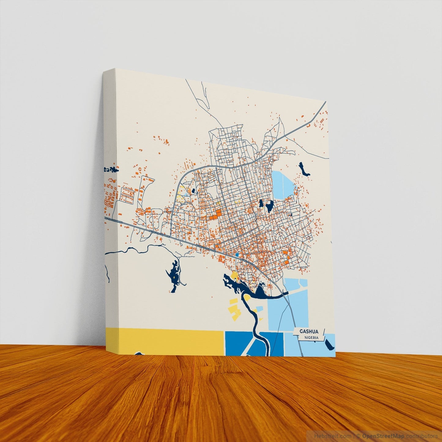 Gashua Nigeria Colorful City Map Canvas Print