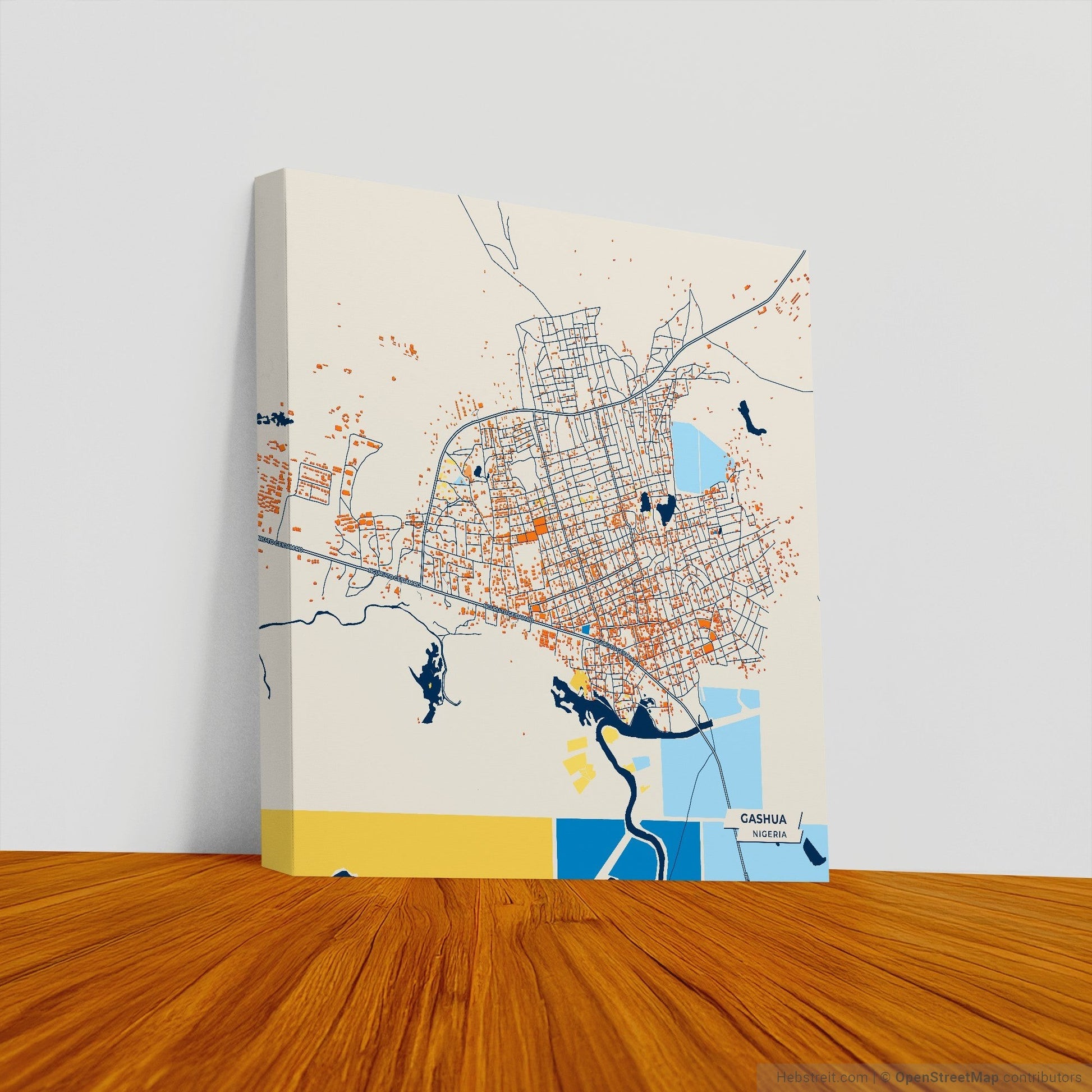 Gashua Nigeria Colorful City Map Canvas Print
