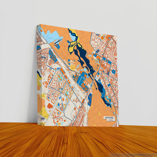 Гатчинский Russia Colorful City Map Canvas Print