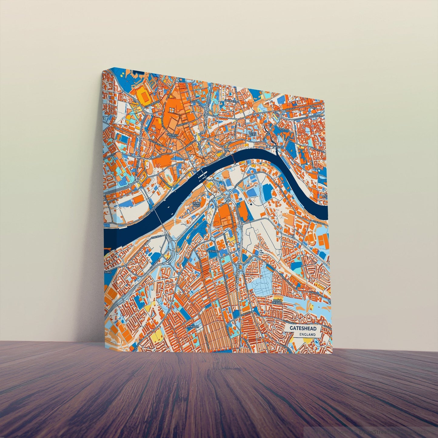 Gateshead England Colorful City Map Canvas Print