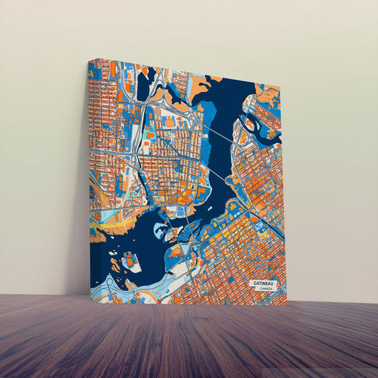 Gatineau Canada Colorful City Map Canvas Print