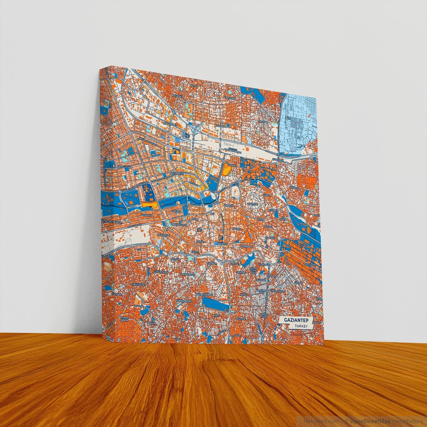 Gazi̇antep Turkey Colorful City Map Canvas Print