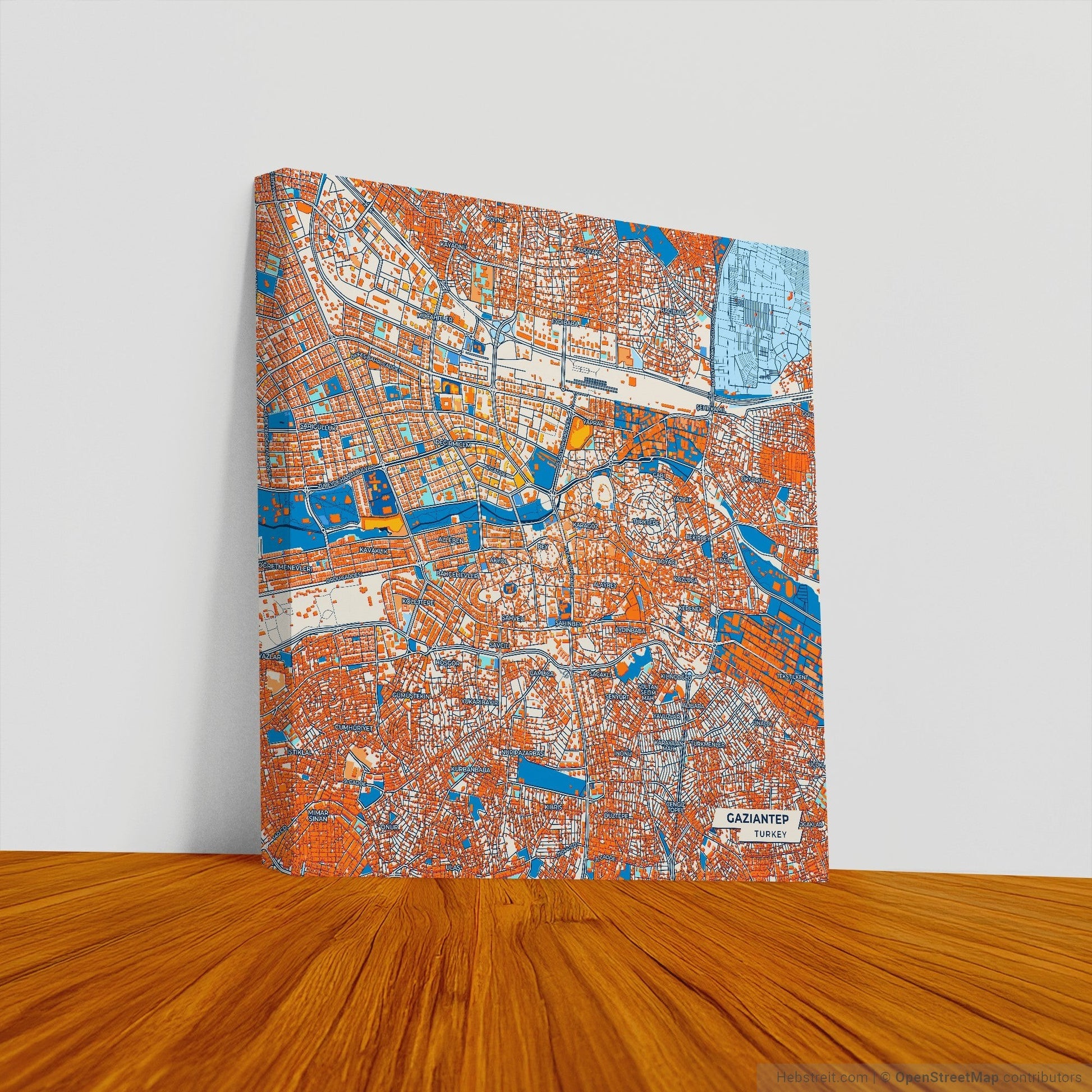 Gazi̇antep Turkey Colorful City Map Canvas Print
