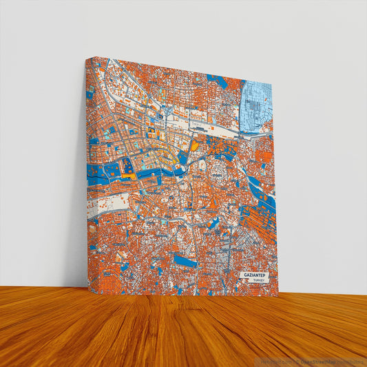 Gazi̇antep Turkey Colorful City Map Canvas Print