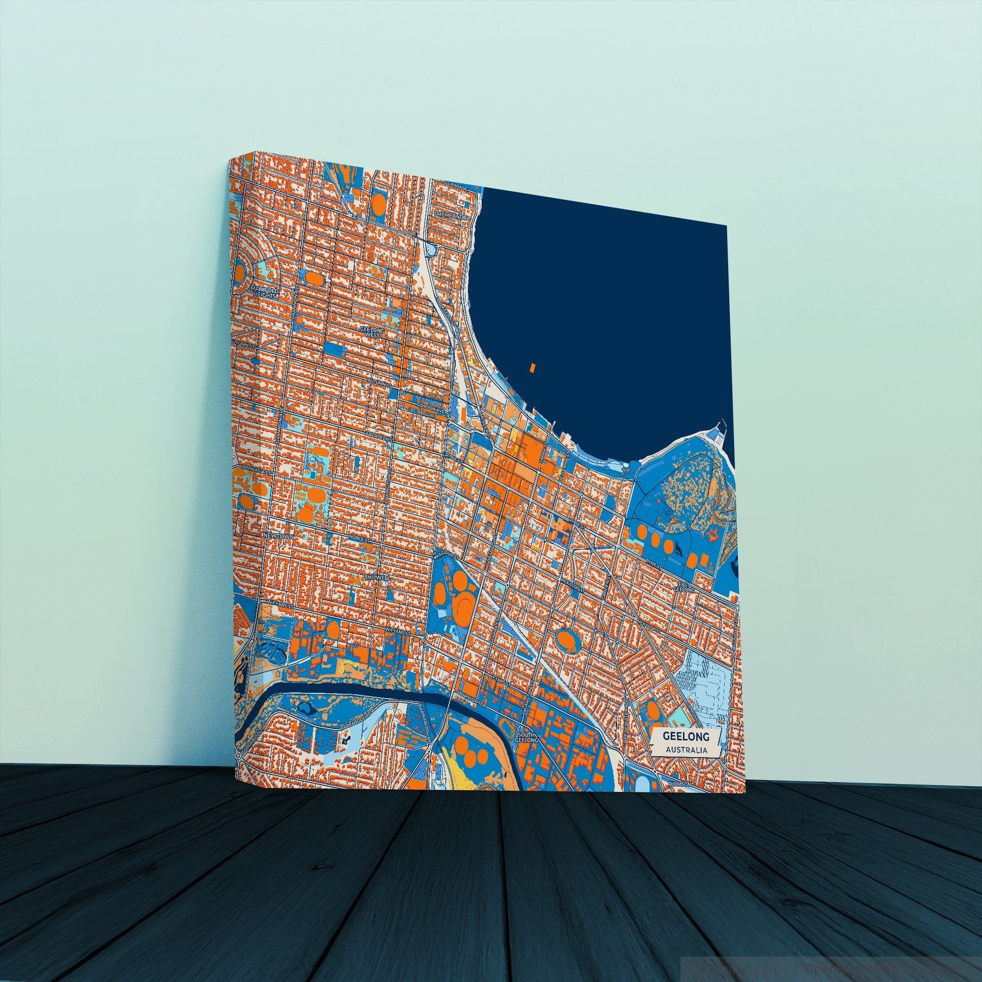 Geelong Australia Colorful City Map Canvas Print