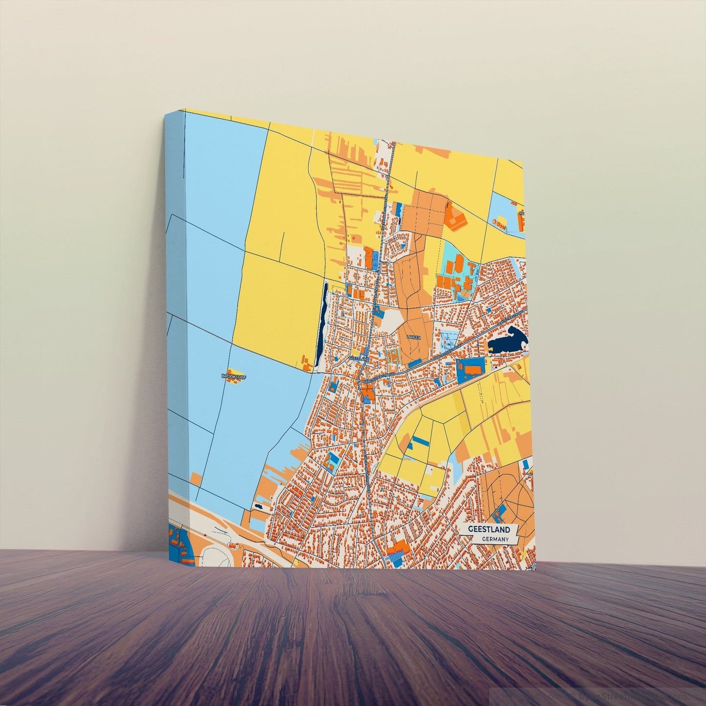 Geestland Germany Colorful City Map Canvas Print